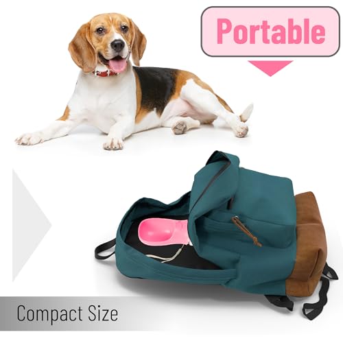 Mr. Pen- Portable Dog Water Bottle, 19 oz, Large | Leak Proof Puppy Water Dispenser with Drinking Feeder for Pets, Outdoor Walking, Hiking, Travel, Not Dishwasher Safe - color: Pink