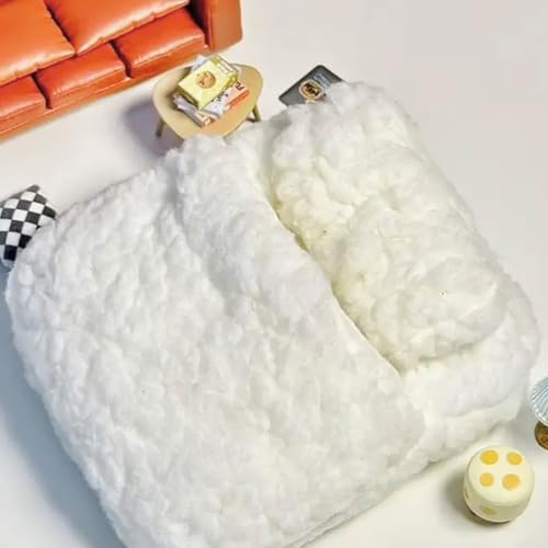 Soft Small Cotton Hamster Bed, Small Animal Cloud Cozy Bed Cozy with Pillow, Cage Decor Photo Toys, Relax Habitat House Accessories, Sleep Pad Rest Nest for Mice, Rat. (White Cloud Bed) - color: White Cloud Bed