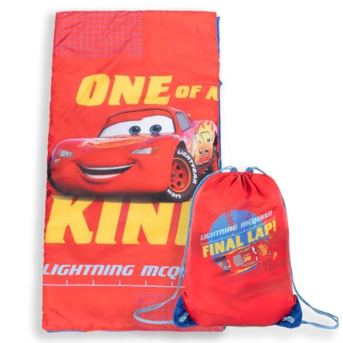 Jay Franco Disney Pixar Cars One of A Kind Slumber Sack - Cozy & Warm Kids Lightweight Slumber Bag/Sleeping Bag - Featuring Lighting McQueen - color: Red - Cars