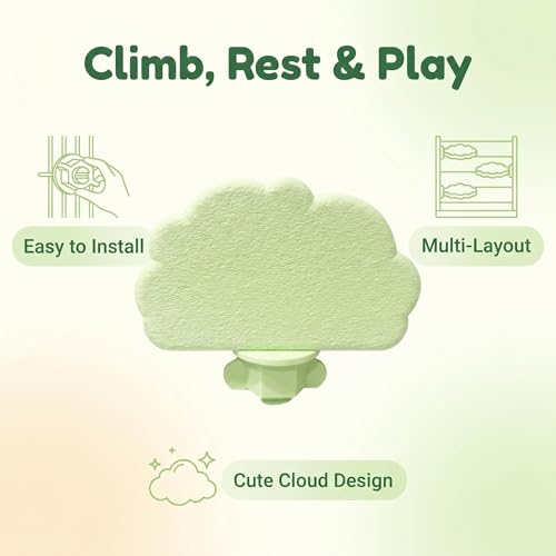 Hamster Platform & Chew Toy, 3 Pack Small Animal Cage Accessories for Chinchilla Toys, Guinea Pig, Rat, Gerbil, Hamster Cage Accessories (Green)