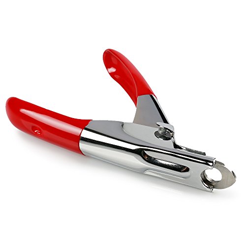 Dog Cat Pets Nail Clippers, Professional Pets Claw Trimmer with Free Nail File, Sharp Stainless Steel Blade, Sturdy Non Slip Handles - for Safe, Professional at Home Grooming - color: Red