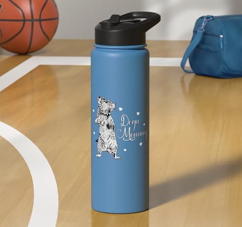 Rodent lovers - Degu Mommy Stainless Steel Insulated Water Bottle - color: Light Blue