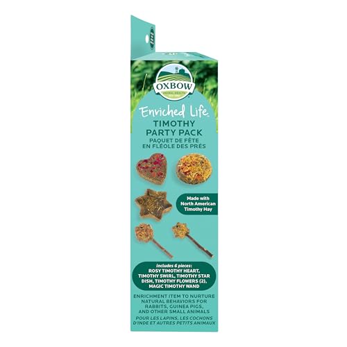 Oxbow Timothy Hay Party Pack, Rabbit & Guinea Pig Toys, Bunny Enrichment | Rabbit Chew Toys, Guinea Pig Enrichment, Guinea Pig Chew Toys, Rabbit Enrichment, Natural Materials, Small Pet Accessories - style: Timothy Pack
