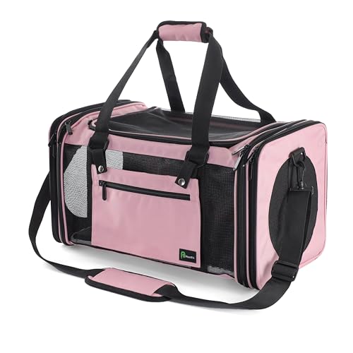 Soft-Sided Pet Carrier for Cats Small Dogs of 15 Lbs Medium Pink - color: New-Pink, size: Medium