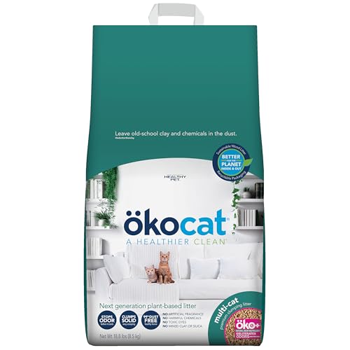 ökocat Multi-Cat Natural Wood Clumping Cat Litter, Odor Control, 18.8 Lbs - size: Large Bag, style: Multi-cat