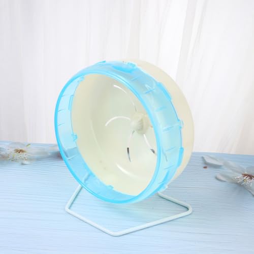 Abaodam Squirrel Exercise Wheel with Stand 22cm Blue Silent Running Wheel for Hedgehogs and Small Animals