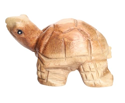 Turtle Wooden Hand Carved Wooden Turle Statue, Sculpture Art Decorative Rustic Home Decor Accent Handmade Handcrafted Decoration. (Natural Color Turle) - color: Natural Color Turle