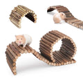 PINVNBY Hamster Suspension Bridge Ladder Rodents Natural Wooden Arch Bendable Bridge Chew Toy Long Climbing Ladder for Hamster Guinea Chipmunk Pig and Other Small Animals (2 Kinds Length) - size: L:19.6x3.2inches, 8.6x4inches