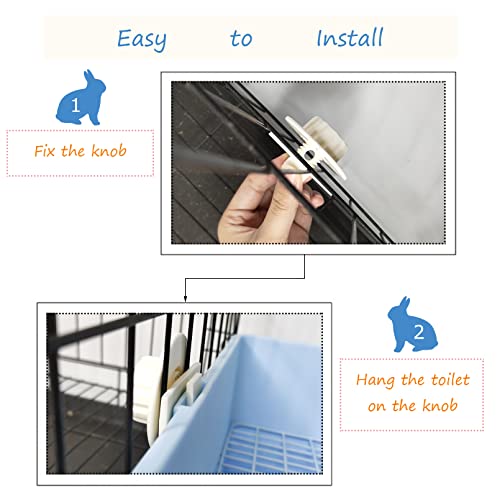 PINVNBY Large Rabbit Litter Box Bunny Corner Toilet Box Small Animal Cage Toilet Pet Potty Trainer Bigger Pan Fan Shape Box for Adult Guinea Pigs Chinchilla Ferret Galesaur (White)