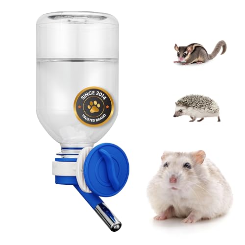 Choco Nose No-Drip Small Animal Water Bottle - Leak-Proof Patented Nozzle Helps Prevent Cage Mess & Wet Bedding - Hamster, Hedgehog, Mouse, Glider, Gerbil - BPA Free, Cage Mount, 10.2 fl oz (C125) - color: C125 Blue, size: Hamsters-Hedgehogs-Sugar Gliders
