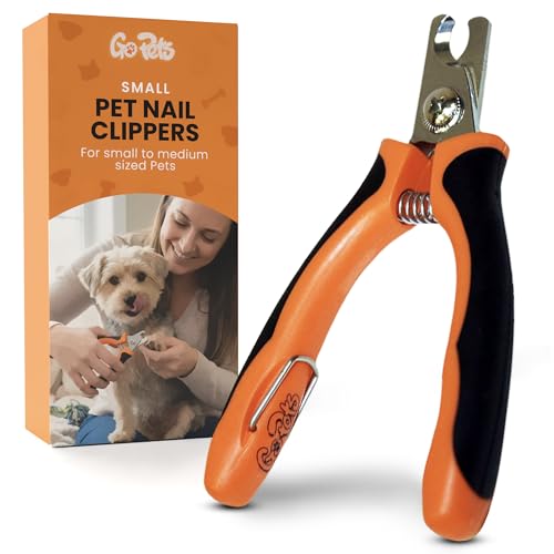 Nail Clipper for Small to Medium Pets, Quick Sensor Safety Guard | Heavy Duty Trimmer for Thick Nails, Stainless Steel Blades, Grooming Tool for Dogs & Cats, Non-Slip Handle Built-in Nail File - size: Small