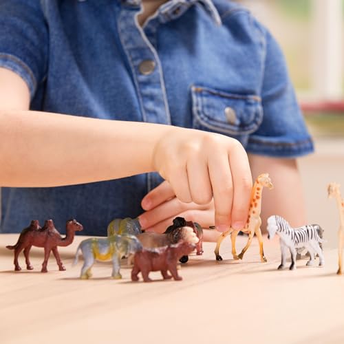 Terra by Battat Wild Animal Figurines Tube, 60 Mini Safari Figures, Animals | 60 realistic mini wild animal figures in a portable tube for pretend play, crafts, dioramas, sensory bins, Animals, 3+ Years - style: Wild Animals in Tube