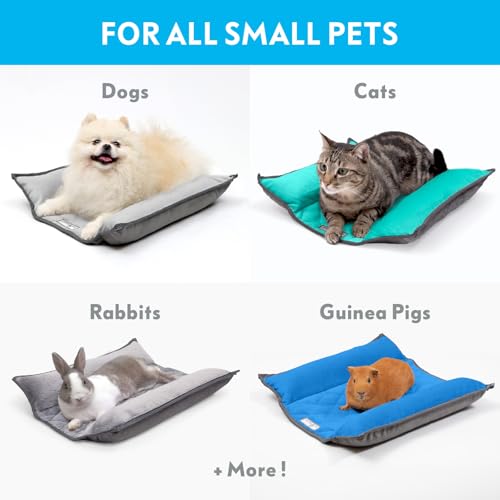 Paw Inspired Snuggle Bunny Bolster Bed, Gray/Faux Fur, 17x17 Inch | Reversible Flop Mat, Ultra-Soft Fleece Bedding with Padded Sides for Rabbits, Cats, Dogs, Small Pets and Animals - color: Gray/Faux Fur