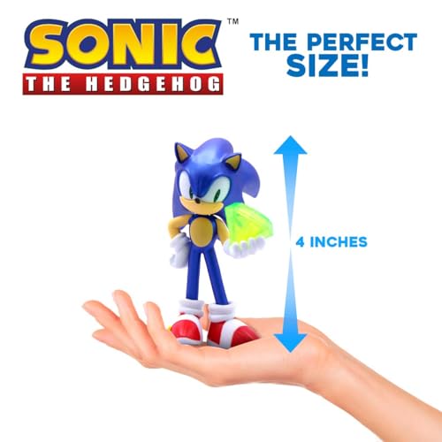 Official Sonic The Hedgehog Metallic Sonic & Tails 4″ Action Figures – Buildable, Interchangeable Arms & Accessories, Collector Window Box - style: Metallic 2 Pack - Sonic & Tails