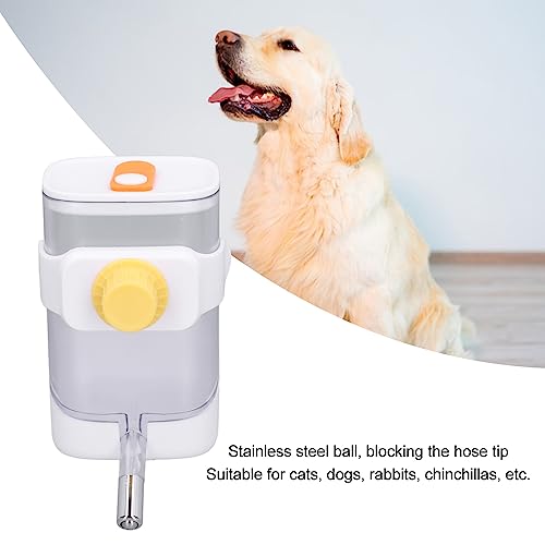 Small Animal Water Bottle for Cage, No Drip Leak Proof Hanging Water Dispenser with Stainless Steel Ball, for Rabbits, Guinea Pigs, Chinchillas, Cats, Dogs & Pets (White)