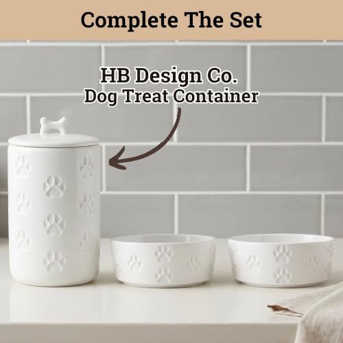 Ceramic Dog Bowl Set of 2 with Anti-Skid Base, 5.5"W x 2"H, 2 Cup Capacity | Thick Ceramic, Dishwasher Safe, Anti-Skid Rubber Base, 2 Cups per Bowl, Ceramic Food and Water Bowls Set of 2 for Small Dogs - color: White, size: Small