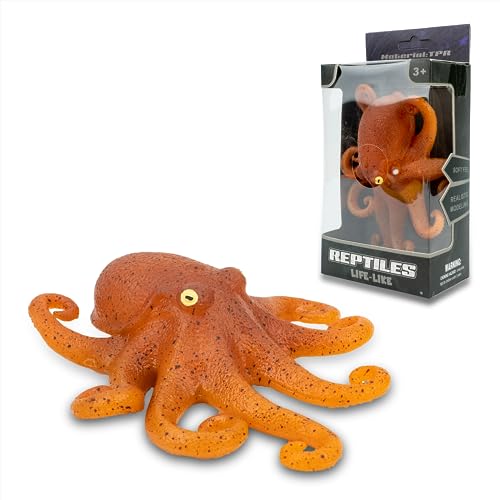 Mini Realistic Under The Sea Life Figure for Toddler Bath Bathtub, TPR Super Stretch Octopus Toy, Great for Kids' Parties, Gifts & School Projects (Octopus) - style: Octopus