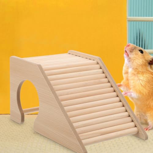 Hamster Climbing Ladder Wooden Hamster Toys Small Pets Hideout Cage Accessory for Gerbils Mice Chinchillas Smooth Polished Surface 6.49 X 4.13 X 3.54 in