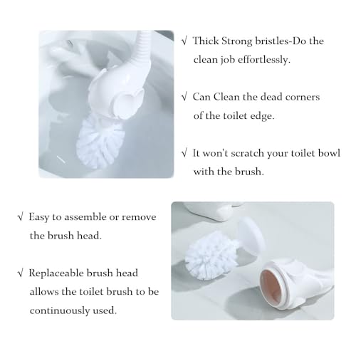 Elephant Toilet Brush and Ceramic Holder White Small Cute Fun Brush | Unique and Novelty Household Cleaning Tool for Bathroom Bathtub - color: Ceramic Elephant