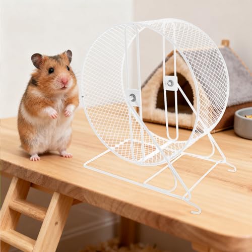 ibasenice Silent Hamster Wheel 9.25In Metal Wire Exercise Wheel Quiet Runner with Ball Bearings Textured Surface for Nail Care for Hamsters Gerbils Mice and Small Pets
