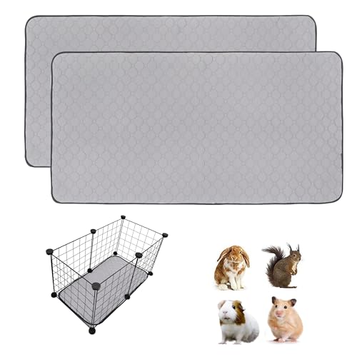 Guinea Pig Cage Liners, 16''X24'' Washable Guinea Pig Pee Pads, Non Slip Reusable Super Absorbent Guinea Pig Training Mat Bedding Fleece for Small Animals Hamster Rabbit Chinchilla Rat, 2Pack - size: C&C 1x2(17" x 24") 2Pack