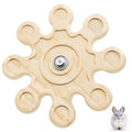 HINGTAI Chinchilla Chew Toys, Natural Wooden Teeth Grinding Guinea Pig Toys for Cage Snowflake- Shaped Rotating Hamster Chew Toys, Chinchilla Cage Accessories Rabbit for Teeth Chewing Supplies