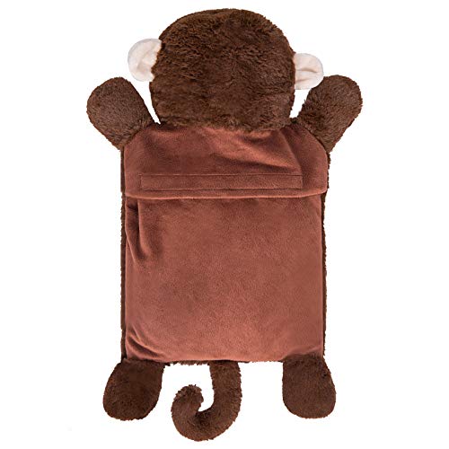 HomeTop Premium Classic Rubber Hot Water Bottle with Triceratops Cover | Natural rubber hot water bottle,Long-lasting heat retention,Snuggly all-night warmth - color: Blue/Monkey