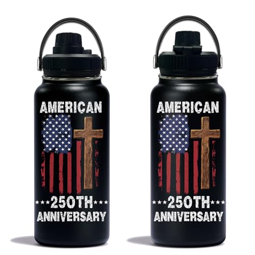 250th 32oz Water Bottle, Leak-proof Bottle, Insulated Coffee Cup - color: 250TH1