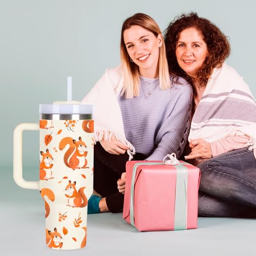 momocici 40oz Squirrels Tumbler with Handle Gifts for Women.Squirrel Lover Cups Tumbler Gifts for Women.40 oz Birthday Christmas Squirrel Cup Tumblers for Squirrels Lover. - style: Squirrel