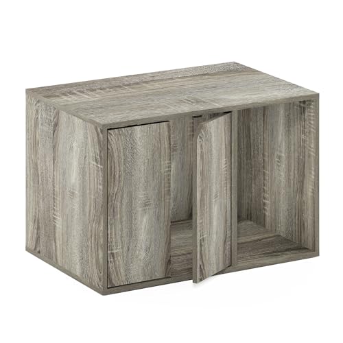 Furinno Peli Small Litter Box Enclosure, French Oak Grey - color: French Oak Grey, size: Small
