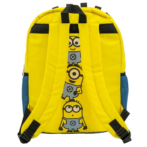 AI ACCESSORY INNOVATIONS Despicable Me Minions Backpack for Boys & Girls, Kids 16 Inch Schoolbag with 3D Features, Yellow - style: Minions