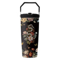 Goth 28oz Tumbler, with Handle Lid Straw, Stainless Steel Sport Cup | 28oz Insulated Tumbler, Flower of Darkness Travel Water Bottle, Thanksgiving Christmas Birthday Gift for Goths Snake Lovers - color: snake