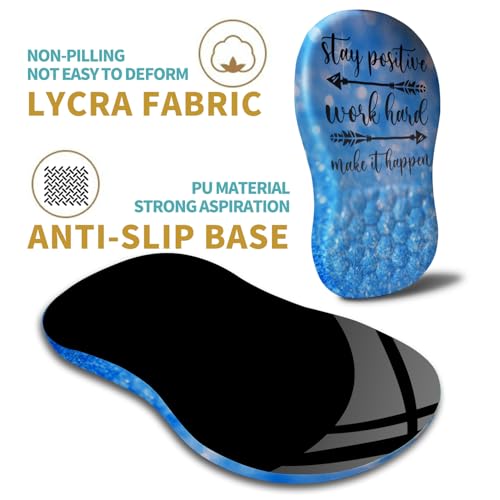 Hokafenle Ergonomic Mouse Pad Wrist Support with Massage Design, Wrist Rest Pain Relief Mousepad with Memory Foam&Non-Slip PU Base, Mouse Pads for Wireless Mouse & Desk (12x8 inch,Stay Positive) - color: HK034-Stay Positive