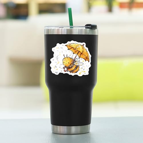 100 PCS Bee Stickers Pack – Waterproof Vinyl Decals for Water Bottles, Laptops, Phones, Notebook, Cars – Cool Vibrant Graphics for Bee Enthusiast - color: Bee