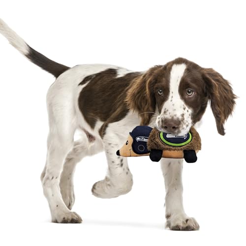 NFL Seattle Seahawks Plush Hedgehog Toy for Dogs & Cats, Cool Soft Pet Toy for Fun and Interactive Play, Dog Chew Toy with Squeaker, Licensed Hot Pet Toy - color: Seattle Seahawks