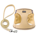 Dog Harness with Leash Set, Step-in Adjustable Puppy Pet Vest, Beige XXS | Lightweight Breathable Air Mesh, Night Safety Reflective, No Pull Puppy Vest Harnesses for Small Medium Large Dogs, Cats - color: Beige, size: XXS(Chest:10"-12")