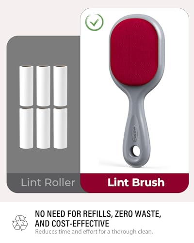 VASSON Double-Sided Lint Brushes for Clothes & Pet Hair Remover | Heavy-duty, Durable double-sided velvet quickly removes stubborn hair