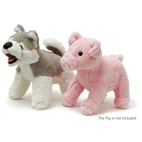 Jeffers Pet Animal Cuddlers Plush Squeaky Dog Toy, 8 in - Gray Husky - color: Gray Husky
