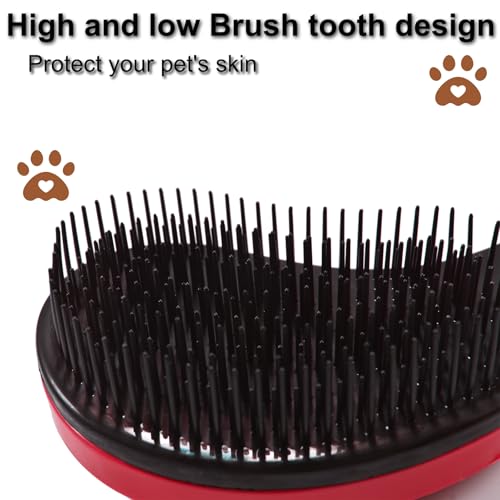 Puppy Brush, Soft Dog Brush for Grooming, Puppy Hair Remover Brush Comb, Grooming Tool for Poodles,Teddy, Yorkies, Maltese, Shih Tzu, Chihuahua, Rose red - color: Rose red