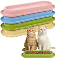Multi-Cat Home 4-Pack, Long Pet Food Bowls, Large Capacity Non-Slip Easy Clean Dishes for Indoor & Outdoor Feeding (Pink, Yellow, Green，Blue,) - color: Pink, Yellow, Green，Blue,