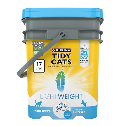 Purina Tidy Cats Low Dust, Multi Cat, Clumping Cat Litter Odor Control Formula, LightWeight Glade Clear Springs - 17 Pound (Pack of 1) - size: 17 Pound (Pack of 1), style: Glade Clear Springs
