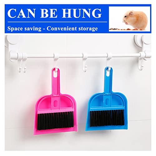 WishLotus Mini Dustpan and Brush Set, Portable Exquisite Pet Waste Cleaning Kit, Hamster Sand Scooper Cage Cleaning Tool for Small Pets Guinea Pigs Hedgehogs Hamsters Chinchillas Rabbits (Dark Blue) - color: Dark Blue