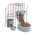 Oncpcare Rabbit Food and Water Bowl Set for Cage - Small Animal Food Dish for Rabbits, Ferrets, Cats, Birds - color: Blue