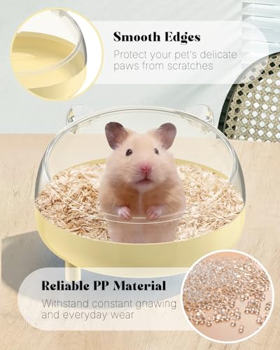 Pawfly Hamster Sand Bath Container, Hamster Sand Bath Box, Hamster Bathtub, Hamster Bathroom, Hamster Toilet, Plastic Dust Bath for Dwarf Hamsters, Syrian Hamsters, Mice, Gerbils & Small Animals - color: Apricot