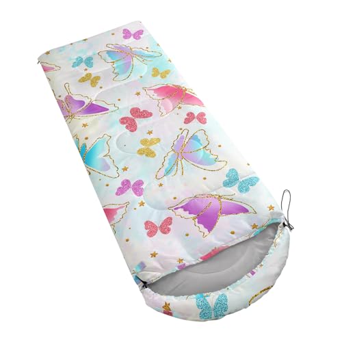 AILONEN Mermaid Scales Print Camping Sleeping Bag,Lightweight & Waterproof,3 Season Warm & Cool Weather,Portable Bags for Girls Women Travelling,Outdoors - color: S127