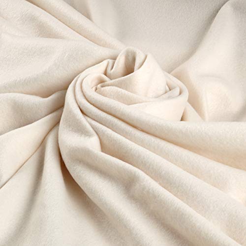 Polar Fleece Solid Ivory, Fabric by the Yard - color: Ivory