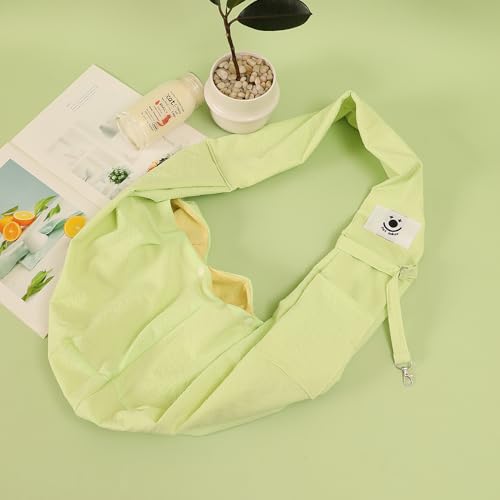 FORHER Pet cat Sling Carrier, Cat Travel Bag, Pet Soft Pouch and Tote Design, Shoulder Strap Hands Free Safe-Suitable for Puppy, Small Dogs Cats Outdoor (Green) - color: GREEN