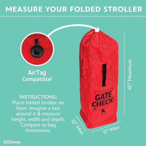 J.L. Childress Disney Baby Gate Check Travel Bag for Umbrella Strollers - color: Mickey Red