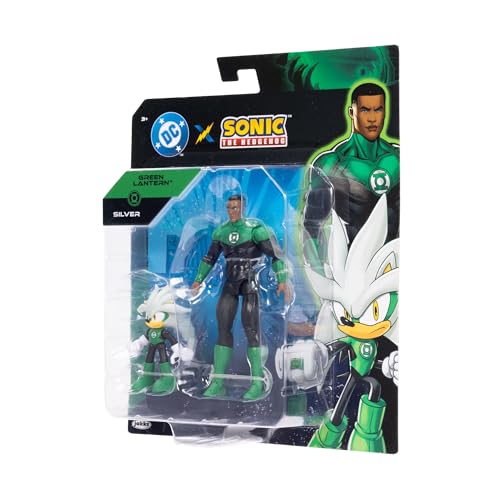 DC X Sonic the Hedgehog Silver as Green Lantern & Green Lantern 2.5/5-inch Figures Multipack - style: 5" Green Lantern with 2.5" Silver Green Lantern
