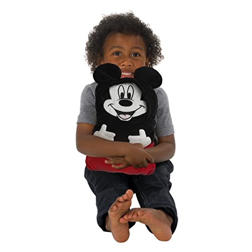 Disney Mickey Mouse Funhouse Crew Black and Red Super Soft Plush Character Toddler Blanket - color: Mickey Mouse Funhouse